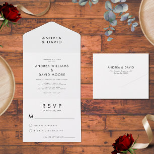 Casamento de RSVP Simples Simples e Branco Negro