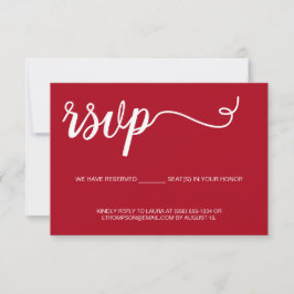Casamento de RSVP Vermelho Simples