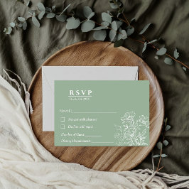 Casamento de sábio verde e esmerald RSVP