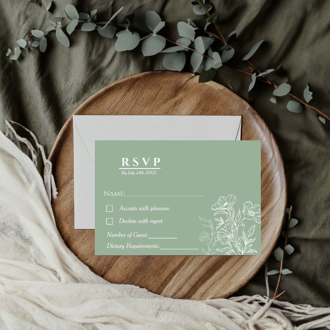 Casamento de sábio verde e esmerald RSVP (Criador carregado)