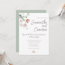 Casamento de Sage Green Eucalyptus Pink Florals