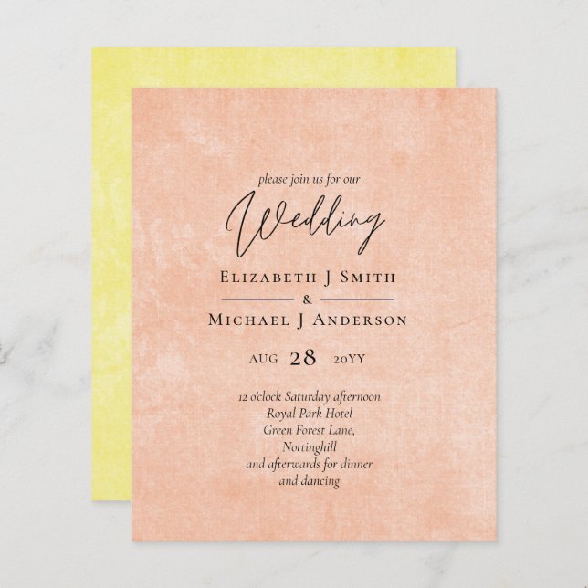 Casamento de Script Amarelo - Laranja - BUDGET (Frente/Verso)