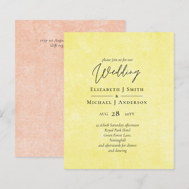 Casamento de Script Amarelo - Laranja - BUDGET (Frente/Verso)