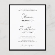 Casamento de Script Branco Simples Black Tie