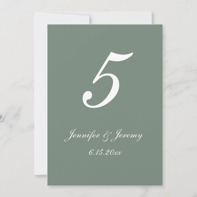 Casamento de Script Branco Verde do Modern Sage (Frente)
