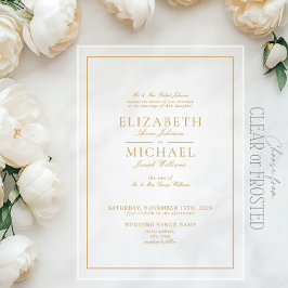 Casamento de Script Clássico Dourado Elegante