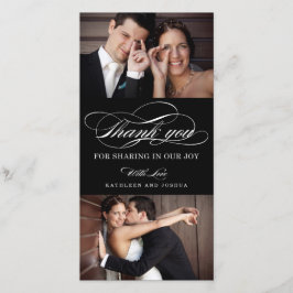 Casamento de Script Clássico Obrigado Cartões com 