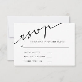 Casamento de Script de Caligrafia RSVP Elegante Si