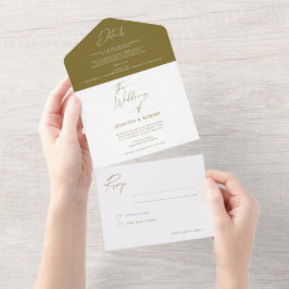 Casamento de Script de Caligrafia Verde-Azeitona M