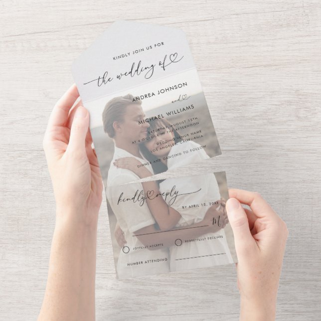 Casamento de Script de Coração e Foto de Sobreposi (Aba destacável)