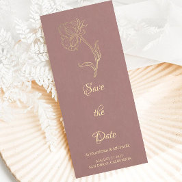 Casamento De Script De Flor Dourado Elegante Salve