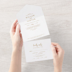 Casamento De Script Dourado Russo Em Um Único Con