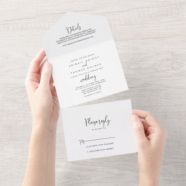 Casamento de Script Elegante de Caligrafia   (Aba destacável)