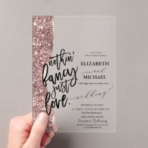 Casamento de Script Glitter Dourado Elegante Rosa