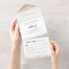 Casamento de Script Glitter Dourado rosa