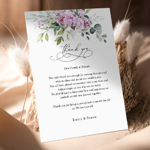 Casamento de Script Lilac Greenery do cartões de a