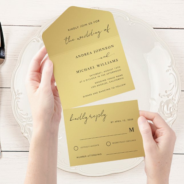 Casamento de Script Manuscrito Dourado e Preto (Criador carregado)