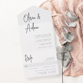 Casamento de Script Manuscrito Preto e Branco Mode