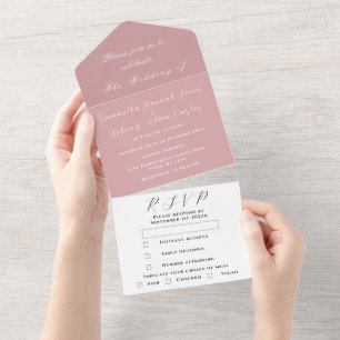 Casamento de Script Minimalista Dusty Rosa Elegant