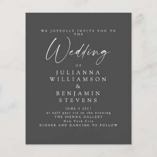 Casamento de Script Minimalista Preto e Branco