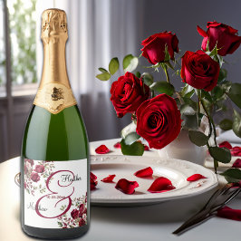 Casamento de Script Moderno Floral da Burgundy