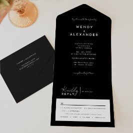 Casamento De Script Moderno Negro Em Um Único Conv