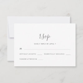 Casamento de Script Moderno Rsvp em Azul