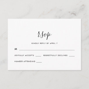 Casamento De Script Moderno Simples Rsvp