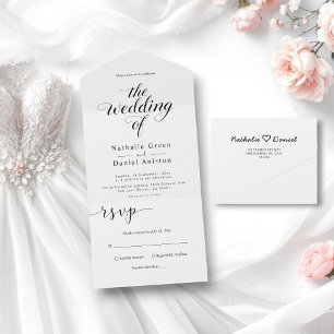 Casamento de Script Simples de Caligrafia Preta e