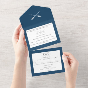 Casamento de setas minimalista   Azul Marselha