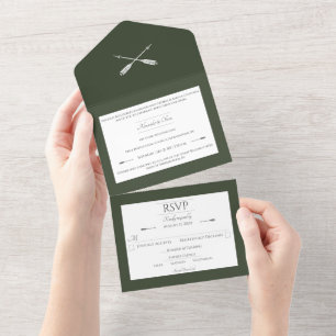 Casamento de setas minimalista   Verde-oliva