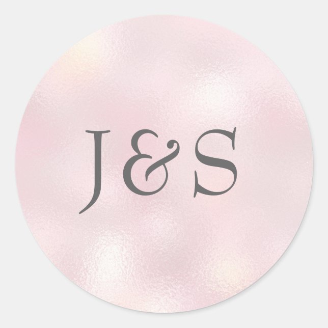 Casamento de Shimmer Pink personalizado adesivos i (Frente)