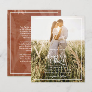 Casamento de Sobreposição de Terracotta Rustic T