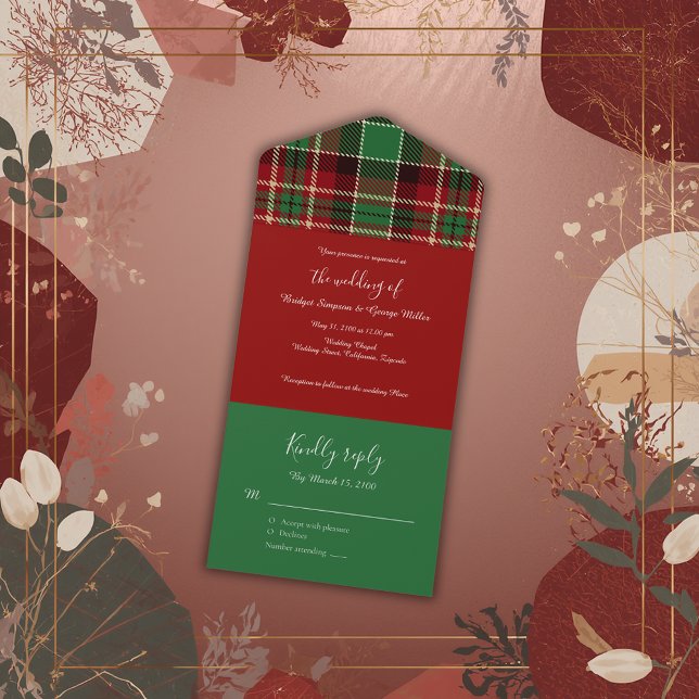casamento de tartan celta escocês vermelho-verde (Criador carregado)
