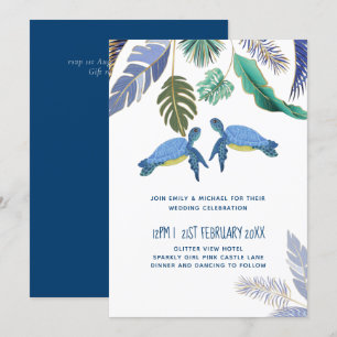 Casamento de Tartarugas Marinhas Azul Amarelo