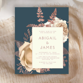 Casamento de Teal Dourado com Rosa de Ivory Floral