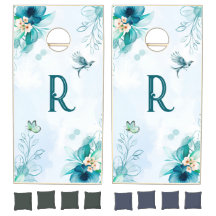 Casamento de Teal e Aqua Watercolor Monograma