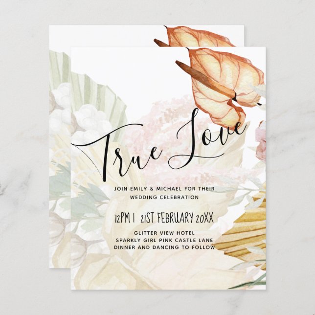 Casamento de Terracotta com Pampas Tropicais do OR (Frente/Verso)