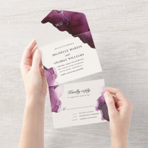 Casamento de Textura de Tinta Álcool Burgundy