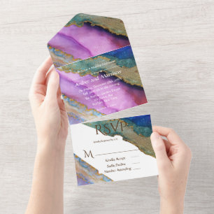 Casamento de Tinta Verde Azul Roxo