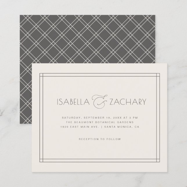 Casamento de Tipografia de Ampersand Minimalista d (Frente/Verso)