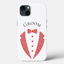 Casamento de Tipografia Vermelha Tuxedo em Groom E