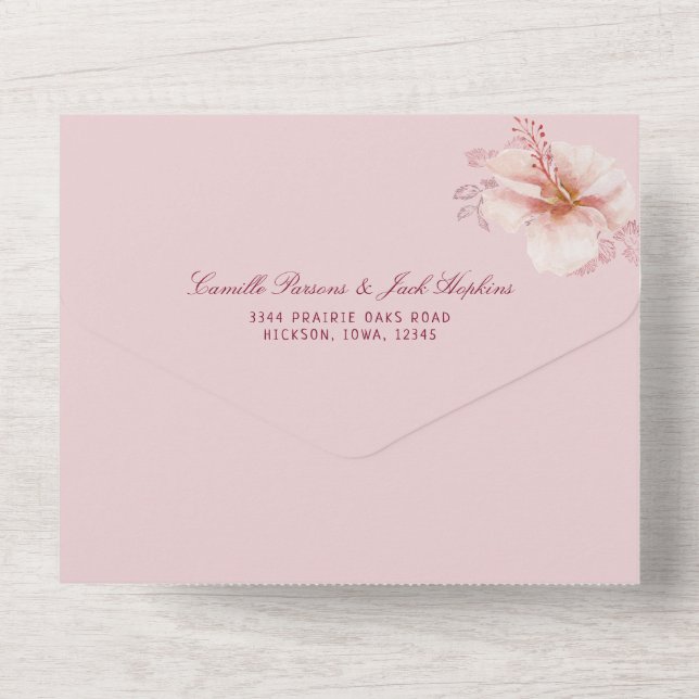 Casamento de Traceração Rosa Tropical (Verso)