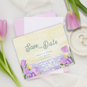 Casamento de Tulipa em Aquarela à Beira-Mar Pastel