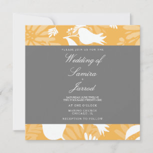 Casamento de Tulipa Floral Amarela Cinza Botânica 