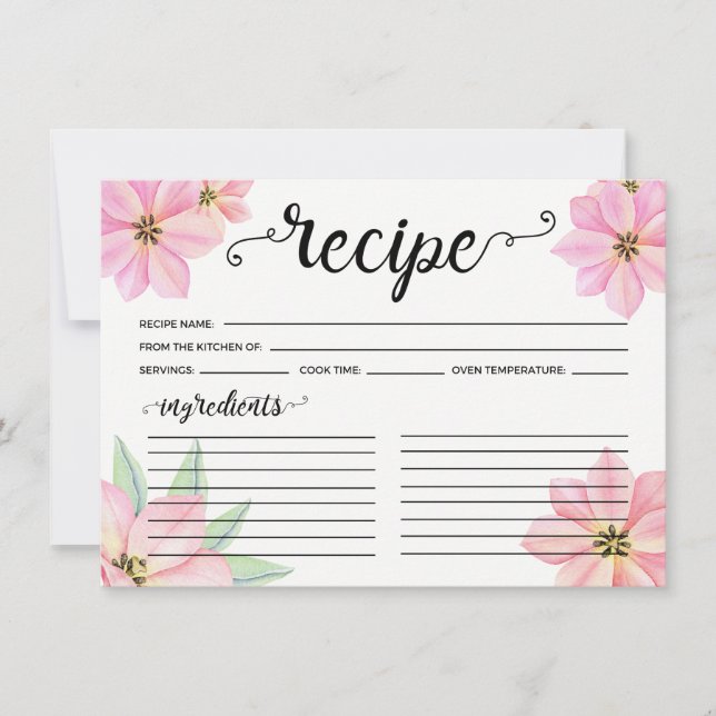 Casamento de Tulipas de Aquarela Rosa (Frente)