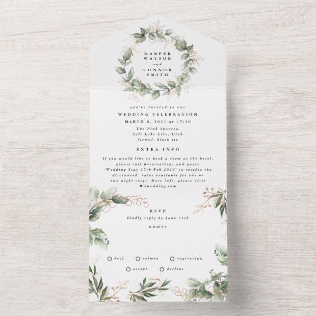 Casamento de Ucalyptus Wreath Branco Moderno (Interno)
