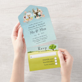Casamento de veados da floresta Whimsical