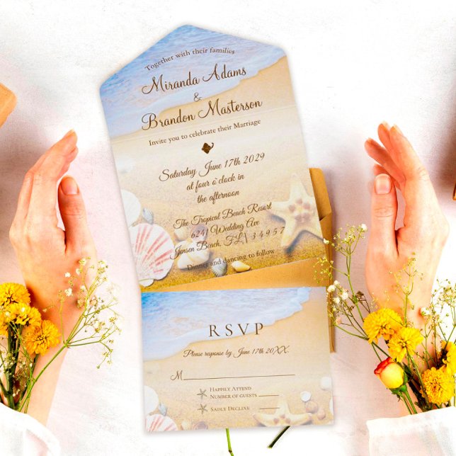 Casamento de Verão com Starfish da praia tropical (Criador carregado)