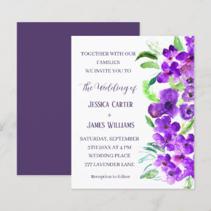 Casamento de Verão de Boho Floral Violeta Roxo